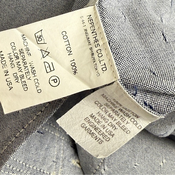 Engineered Garments New York Shirt Mens M Button Down Single Needle Tailoring - Picture 11 of 15